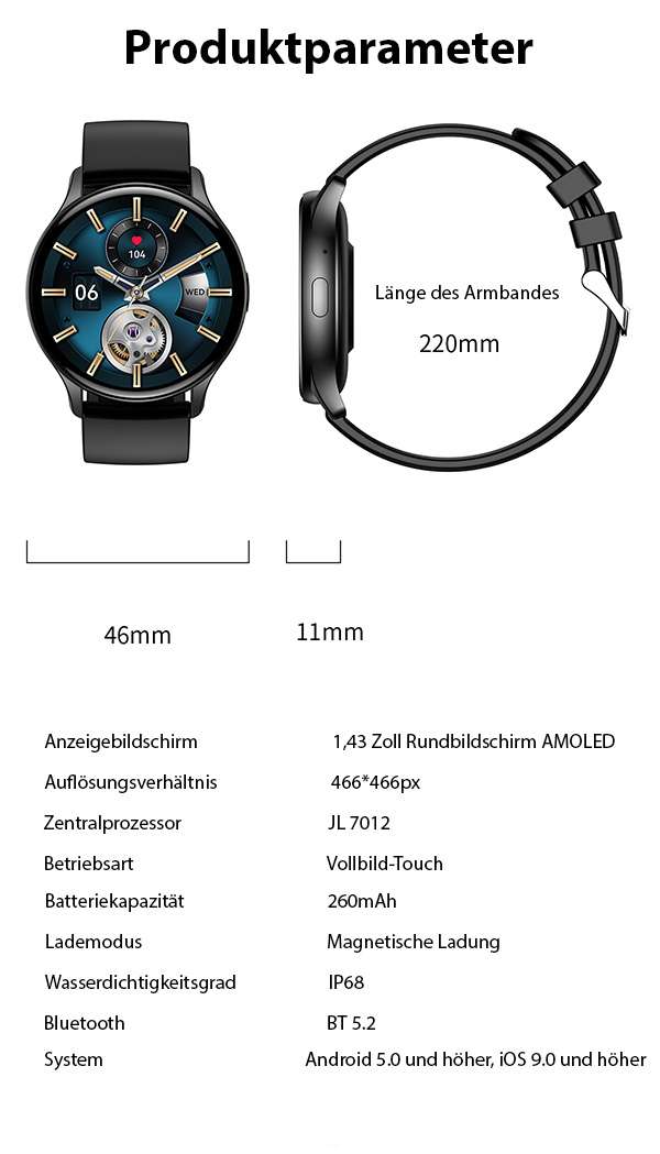 AMOLED Screen Smart Watch