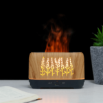 200ML USB Wood Flame Air Humidifier